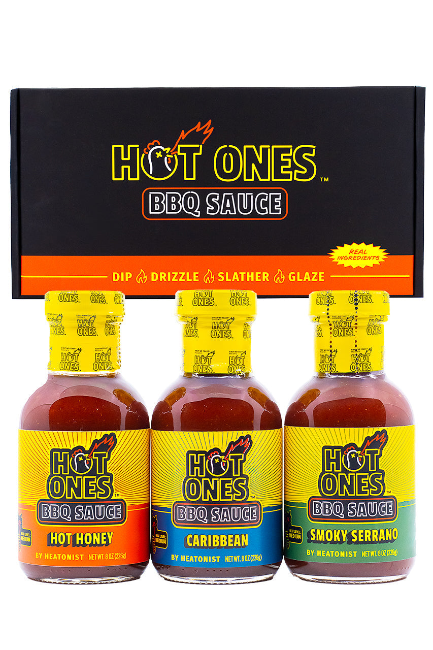 Hot Ones BBQ Trio Pack (Hot Honey / Caribbean / Smoked Serrano) G4
