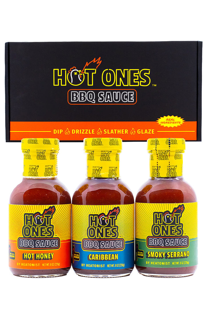 Hot Ones BBQ Trio Pack (Hot Honey / Caribbean / Smoked Serrano) G4